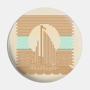 Abstract Lines and Shapes Sailboat Pin