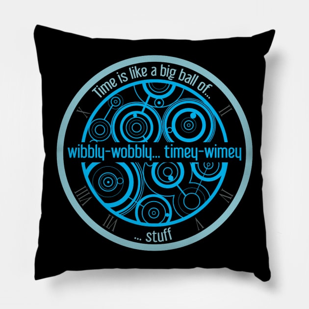 Timey-Wimey Black Pillow by jaheira