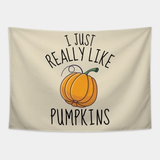 I Just Really Like Pumpkins Funny Tapestry