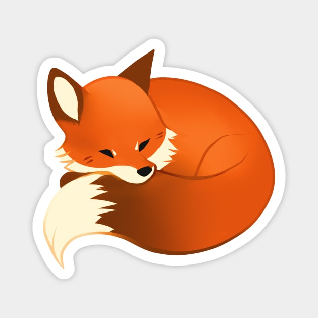 Sleeping Fox Magnet by dexikon