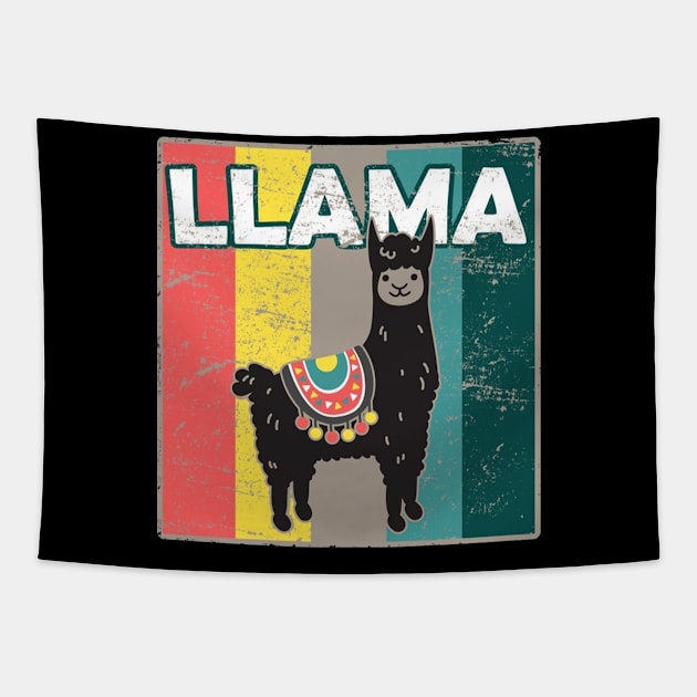 Llama Retro Tapestry by Mezlof