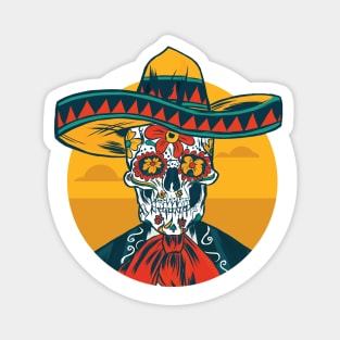 Day of the Dead Mexican Mariachi Vaquero // Dia de los Muertos Sugar Skull Magnet