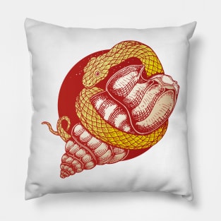 Snake and shell Pillow