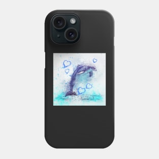 Dolphin Watercolor Graphic Art Cute Dolphin Lover Home Decor & Gifts Phone Case