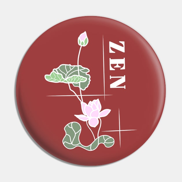 Zen Lotus Meditation Pin by DesignTree