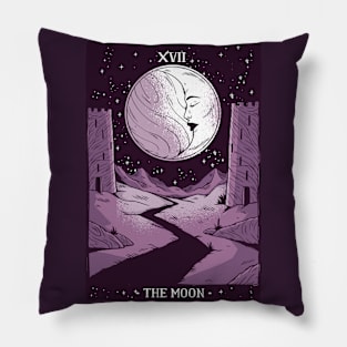 Tarot Card Crescent Moon Cosmic Magic - For Women or Witches Pillow