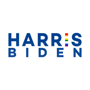 Harris Biden 2020 - Blue letters - Rainbow T-Shirt