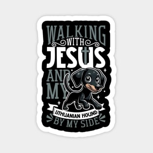 Jesus and dog - Lithuanian Hound Magnet