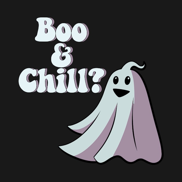 Boo and Chill Funny Halloween Design by Alba Graphics