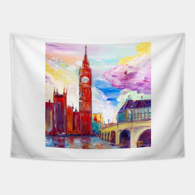 Colorful Day. London Tapestry by NataliaShchip