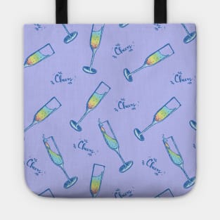 Champagne cheers new-year party patterns Tote