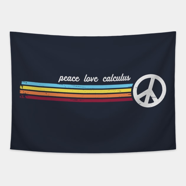 Retro Stripes Peace Love Calculus Tapestry by Jitterfly