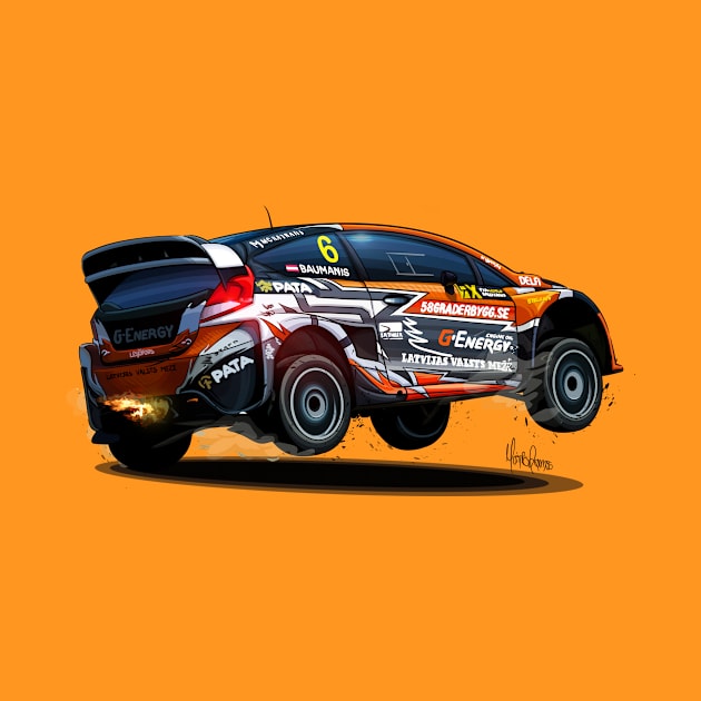 Ford Fiesta WRX Rallycross - Janis Baumanis by Mario Ramos Rally Art