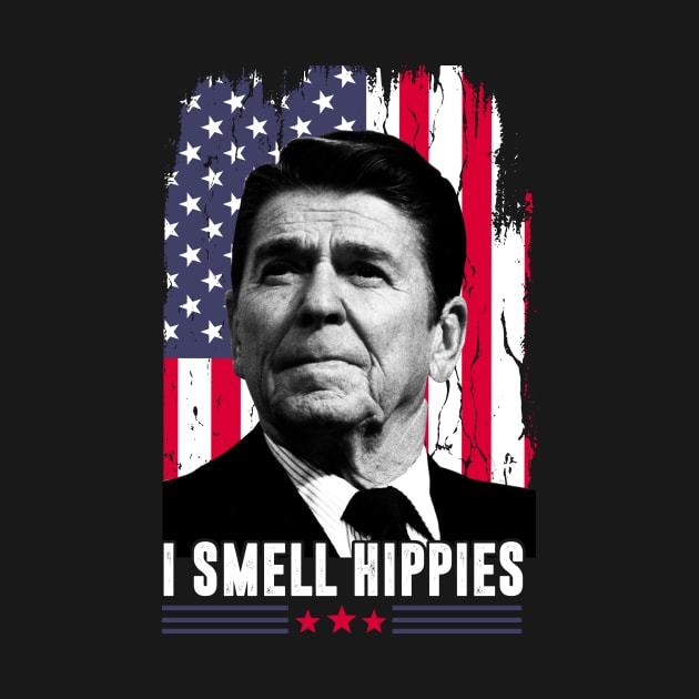 Ronald Reagan I Smell Hippies by mintipap