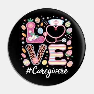 LOVE Stethoscope Scrub Caregiver Nurse Life Easter Day Pin