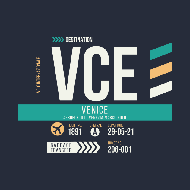 Venice (VCE) Airport Code Baggage Tag by SLAG_Creative