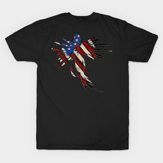 Fly Fishing Red White and Blue American Flag Patriotic Fly Fish T-Shirt