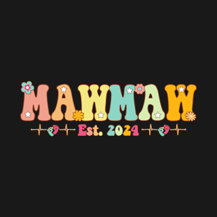 Mawmaw Est 2024 Mawmaw To Be Gifts New Mawmaw Pregnancy T-Shirt