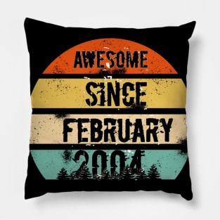 Awesome Since February 2004 16 year old T-Shirt gift Idea funny birthday Pillow