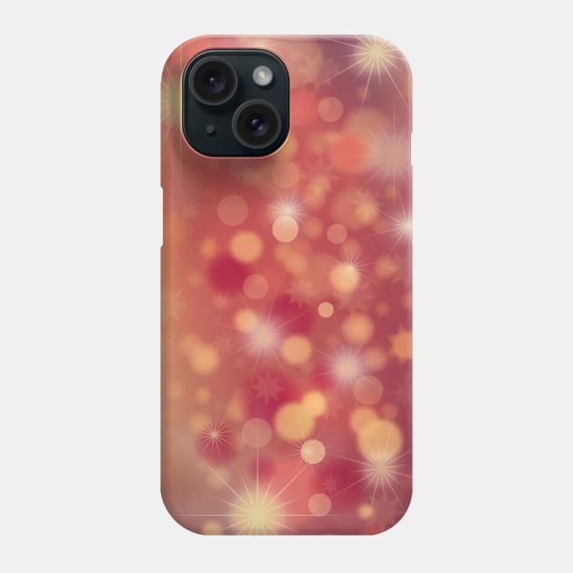 Christmas background in red with sparkly stars Phone Case by Montanescu