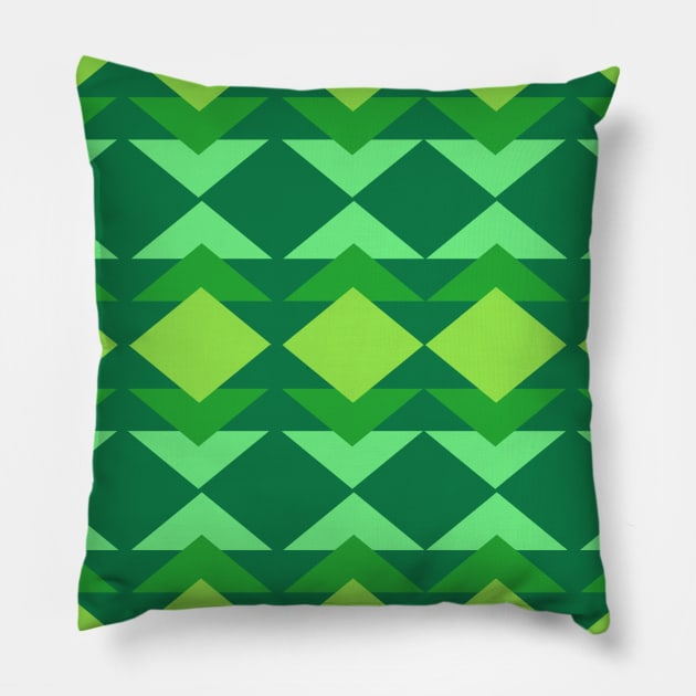 Modern Triangles in Green Pillow by ApricotBirch