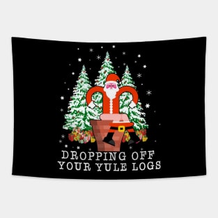 Dropping Off Your Yule Logs Santa Ugly Christmas Xmas Tapestry