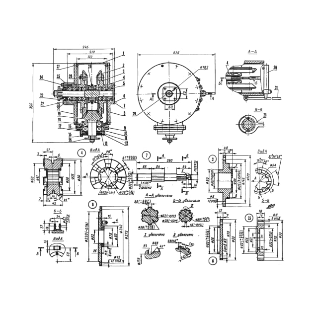 Reduction Drive Blueprint Black by Auto-Prints