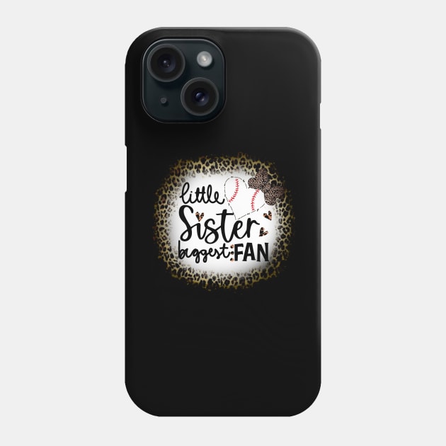 Baseball Little Sister Biggest Fan Leopard Baseball Phone Case by Wonder man 