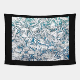 Bleached Coral Grey Leaves Tapestry