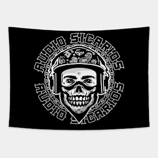 Audio Sicarios Logo Dark Colors Tapestry