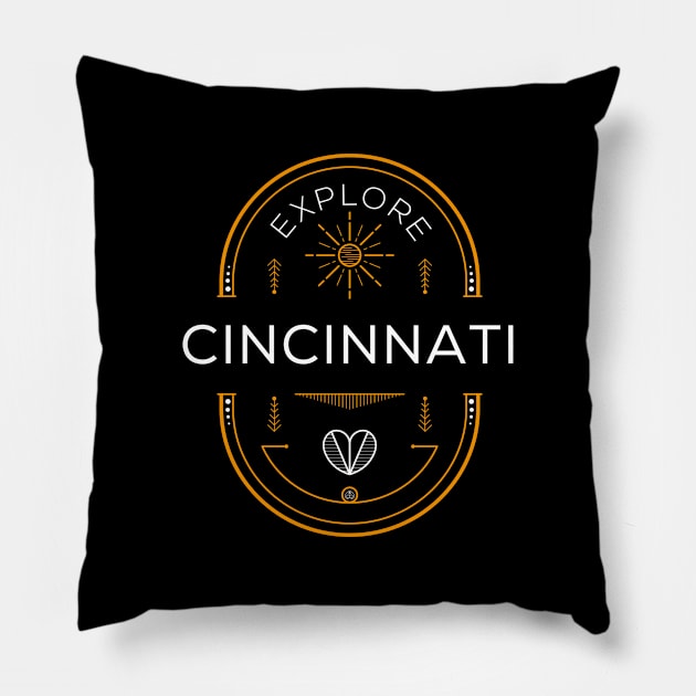 Explore Cincinnati Design. Pillow by khaled