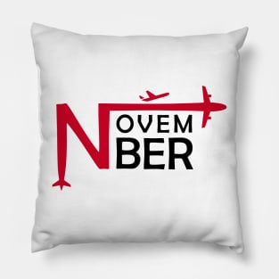 NOVEMBER Aviation Phonetic Alphabet Pilot Airplane Pillow