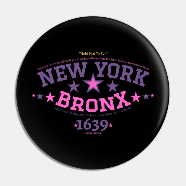 New York Bronx 'Yield to the Evil' Logo Shirt - Urban Streetwear Collection Pin by Boogosh