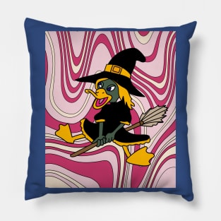 Halloween Goose Witch Conjuring Up Duck Pillow