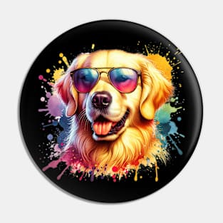 Watercolor Golden Retriever Pin