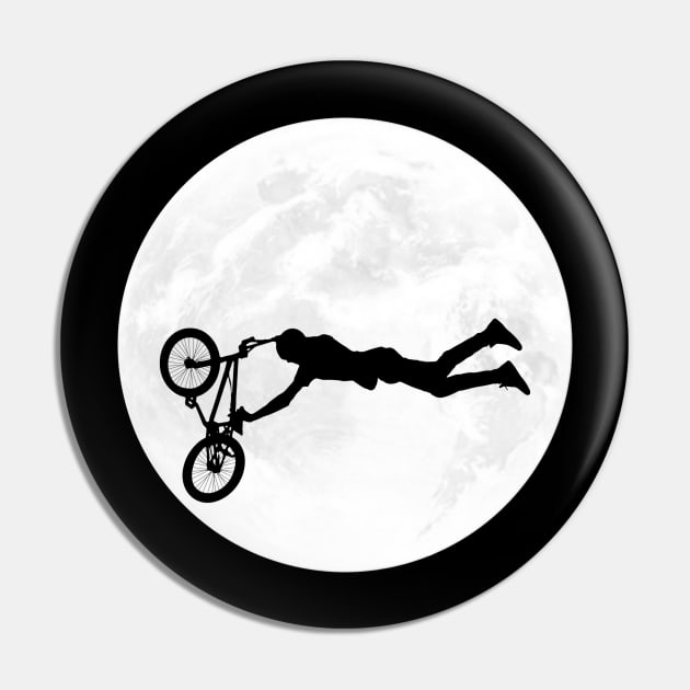 Cyclist Shadow in Full Moon Pin by ChapDemo