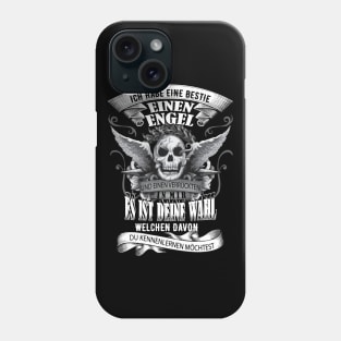 Ich habe eine bestie einen engel skull Phone Case