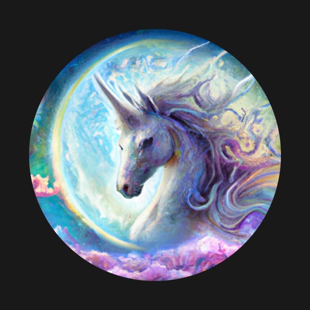 Moon Unicorn Watercolor by Shadowbyte91