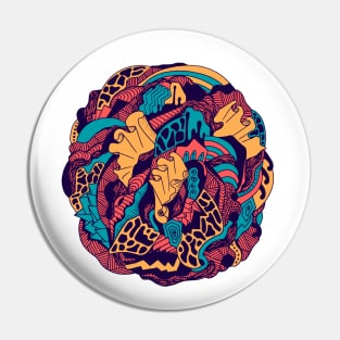 Retro Triad Abstract Wave of Thoughts No 1 Pin