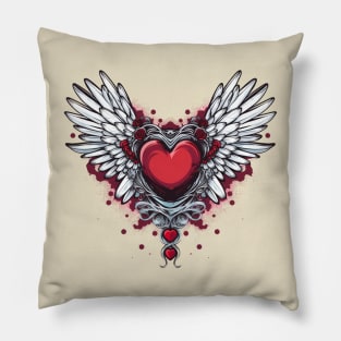 Heart With Wings 6 Pillow