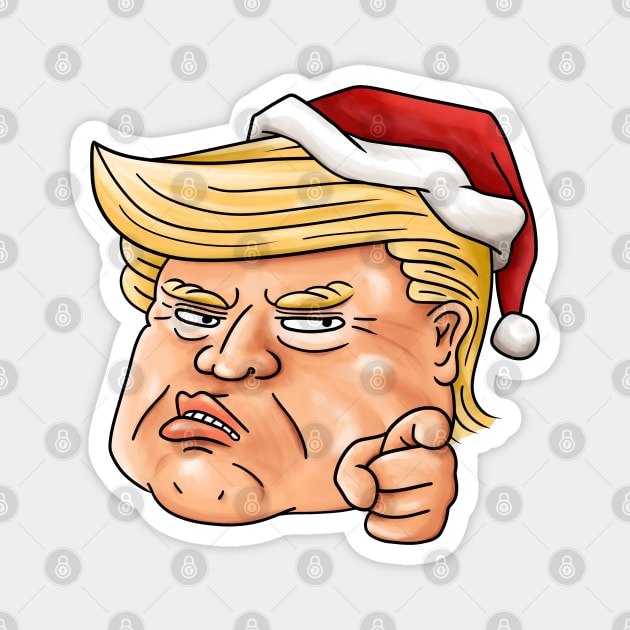 Grumpy Trump Santa Hat Magnet by Takeda_Art