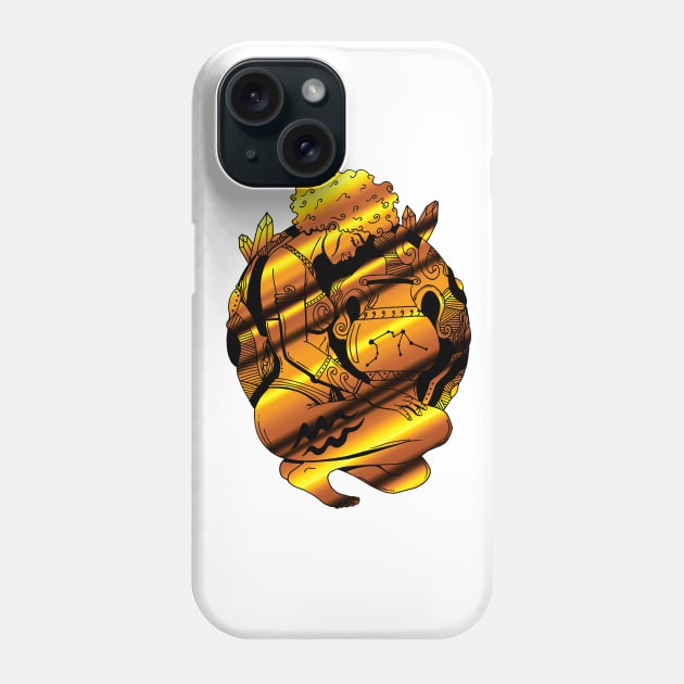 Aquarius Beauty Gold Edition Phone Case by kenallouis