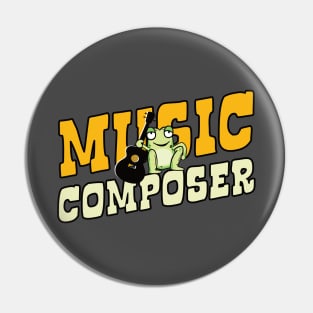 Music Composer funny frog Pin