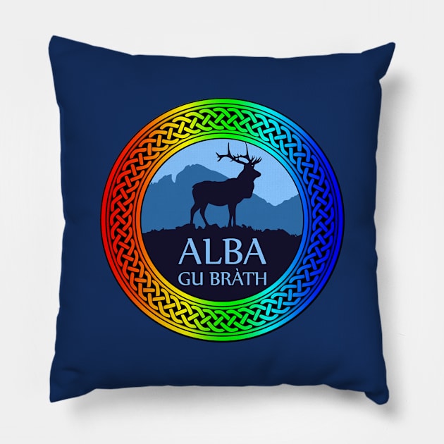 Alba Gu Brath Rainbow Knot Pillow by Taylor'd Designs