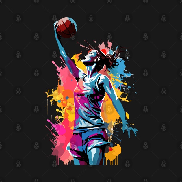 Watercolor Basketball girl by VisionDesigner