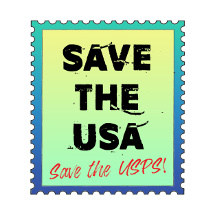 Save The USA, Save the USPS! Gradation Green and Blue T-Shirt