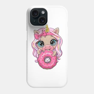 Unicorn with donut Phone Case