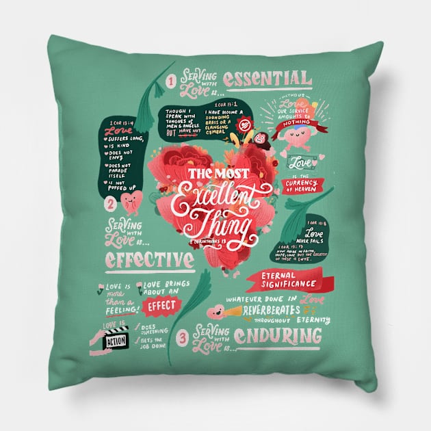 Love is the Most Excellent Thing: Church Notes inspired art Pillow by amydomingo