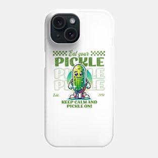 Funny Vegetarian Pickle Lover Keep Calm and Pickle-On Men Phone Case