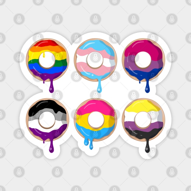 Pride Donuts Magnet by LittleGreenHat